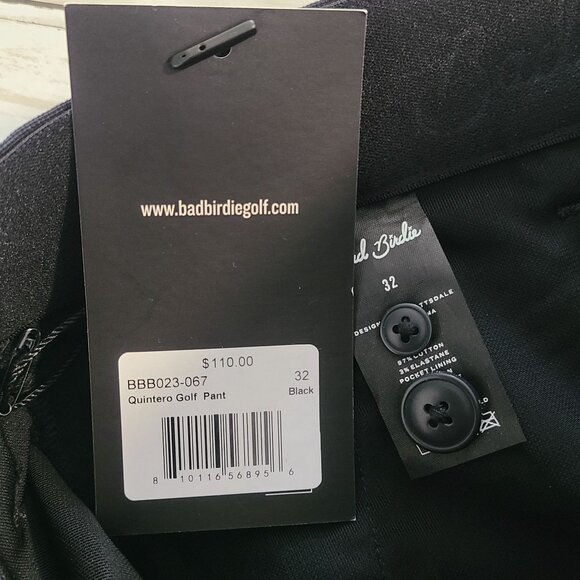 Bad Birdie Quintero Black Golf Pants NEW Mens 32 Athleisure Casual Outdoor $110 - Picture 4 of 8